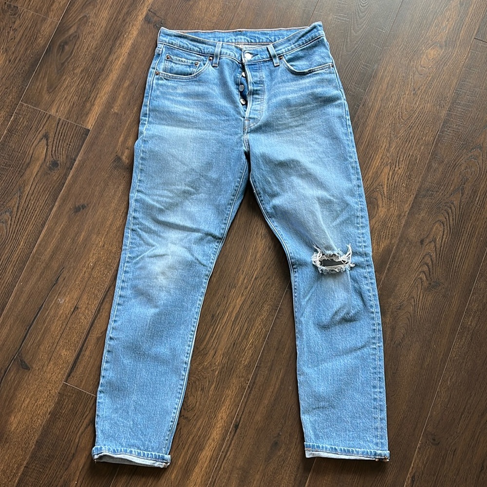 Levi’s 501 Distressed Straight Leg Jeans